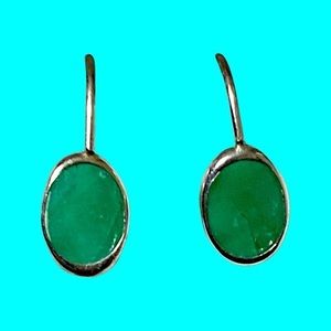 Emerald Silver Earrings